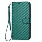 For Infinix Smart 8 YX0070 Carbon Fiber Buckle Leather Phone Case with Lanyard(Dark Green) - 2