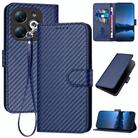 For Infinix Smart 8 Pro YX0070 Carbon Fiber Buckle Leather Phone Case with Lanyard(Royal Blue) - 1