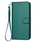 For Infinix Hot 10i YX0070 Carbon Fiber Buckle Leather Phone Case with Lanyard(Dark Green) - 2