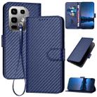For Infinix Note 50 Pro+ YX0070 Carbon Fiber Buckle Leather Phone Case with Lanyard(Royal Blue) - 1