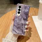 For Samsung Galaxy Z Fold3 / Fold4 Creative Porcelain Painting PC Full Coverage Fold Shockproof Phone Case(Purple) - 1