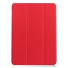 For iPad Air 13 2024 / 2025 Custer Pure Color 3-Fold Holder Smart Leather Tablet Case(Red) - 2