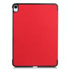 For iPad Air 13 2024 / 2025 Custer Pure Color 3-Fold Holder Smart Leather Tablet Case(Red) - 3