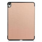 For iPad Air 13 2024 / 2025 Custer Pure Color 3-Fold Holder Smart Leather Tablet Case(Rose Gold) - 3