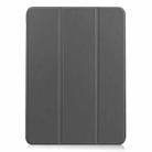 For iPad Air 13 2024 Custer Pure Color 3-Fold Holder Smart Leather Tablet Case(Grey) - 2