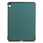 For iPad Air 13 2024 / 2025 Custer Pure Color 3-Fold Holder Smart Leather Tablet Case(Dark Green) - 3