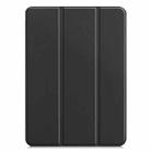 For iPad Pro 13 2024 Custer Pure Color 3-Fold Holder Smart Leather Tablet Case(Black) - 2