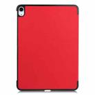 For iPad Air 11 2024 Custer Pure Color 3-Fold Holder Smart Leather Tablet Case(Red) - 3