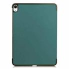 For iPad Air 11 2024 Custer Pure Color 3-Fold Holder Smart Leather Tablet Case(Dark Green) - 3