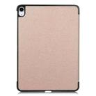 For iPad Air 11 2025 / 2024 Custer Pure Color 3-Fold Holder Smart Leather Tablet Case(Gold) - 3