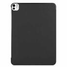 For iPad Pro 11 2024 Custer Pure Color 3-Fold Holder Smart Leather Tablet Case(Black) - 3