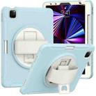 For iPad Air 11 2024 Spider Wheel Silicone Hybrid PC Tablet Case(Ice Crystal Blue) - 1