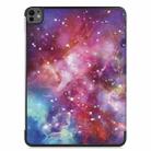 For iPad Pro 13 2024 Custer Painted 3-Fold Holder Smart Leather Tablet Case(Milky Way Nebula) - 3
