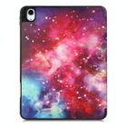 For iPad Air 11 2024 / 2025 Custer Painted 3-Fold Holder Smart Leather Tablet Case(Milky Way Nebula) - 3