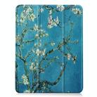 For iPad Air 11 2024 / 2025 Custer Painted 3-Fold Holder Smart Leather Tablet Case(Apricot Flower) - 2