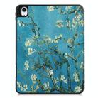 For iPad Air 11 2024 / 2025 Custer Painted 3-Fold Holder Smart Leather Tablet Case(Apricot Flower) - 3