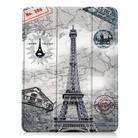 For iPad Air 11 2024 / 2025 Custer Painted 3-Fold Holder Smart Leather Tablet Case(Eiffel Tower) - 2