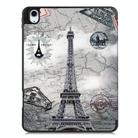 For iPad Air 11 2024 / 2025 Custer Painted 3-Fold Holder Smart Leather Tablet Case(Eiffel Tower) - 3
