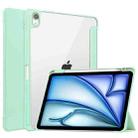 For iPad Air 11 2024 Pure Color 3-fold Clear TPU Smart Leather Tablet Case(Mint Green) - 1