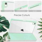 For iPad Air 11 2024 Pure Color 3-fold Clear TPU Smart Leather Tablet Case(Mint Green) - 3