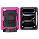 For iPad Pro 11 2024 Silicone + PC Tablet Protective Case(Black+Rose Red) - 2