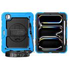 For iPad Pro 11 2024 Silicone Hybrid PC Tablet Protective Case(Black+Light Blue) - 2