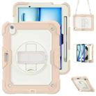 For iPad Air 11 2024 Silicone + PC Tablet Protective Case(Cream+Rose Gold) - 1