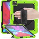 For iPad Pro 13 2024 Silicone + PC Tablet Protective Case(Black+Yellow Green) - 1