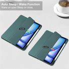 For iPad Air 13 2025 / 2024 Pure Color 3-fold Clear TPU Smart Leather Tablet Case(Dark Green) - 2