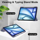 For iPad Air 13 2025 / 2024 Pure Color 3-fold Clear TPU Smart Leather Tablet Case(Lavender) - 3