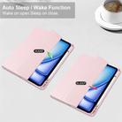 For iPad Air 13 2025 / 2024 Pure Color 3-fold Clear TPU Smart Leather Tablet Case(Pink) - 2