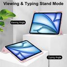 For iPad Air 13 2025 / 2024 Pure Color 3-fold Clear TPU Smart Leather Tablet Case(Pink) - 3