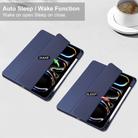 For iPad Pro 13 2024 Pure Color 3-fold Clear TPU Smart Leather Tablet Case(Dark Blue) - 2