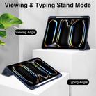 For iPad Pro 13 2024 Pure Color 3-fold Clear TPU Smart Leather Tablet Case(Dark Blue) - 3