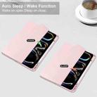 For iPad Pro 13 2024 Pure Color 3-fold Clear TPU Smart Leather Tablet Case(Pink) - 2