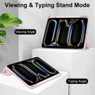 For iPad Pro 13 2024 Pure Color 3-fold Clear TPU Smart Leather Tablet Case(Pink) - 3