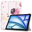 For iPad Air 11 2025 / 2024 Custer Painted 3-Fold Holder Smart Leather Tablet Case(Elf Girl) - 1