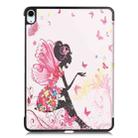 For iPad Air 11 2025 / 2024 Custer Painted 3-Fold Holder Smart Leather Tablet Case(Elf Girl) - 3