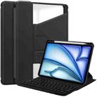 For iPad Air 13 2024 Transparent Rotation Smart Leather Tablet Case with Keyboard(Black) - 1