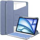 For iPad Air 13 2024 Transparent Rotation Smart Leather Tablet Case with Keyboard(Lavender) - 1