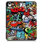 For iPad Air 13 2024 / 2025 Custer Painted 3-Fold Holder Smart Leather Tablet Case with Pen Tray(Graffiti) - 3