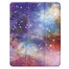 For iPad Pro 13 2024 Custer Painted 3-Fold Holder Smart Leather Tablet Case with Pen Tray(Milky Way Nebula) - 2