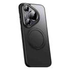 For Huawei Pura 70 Frosted 360 Rotating Holder Magnetic Full Coverage Shockproof Phone Case(Black) - 1