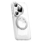 For Huawei Pura 70 Frosted 360 Rotating Holder Magnetic Full Coverage Shockproof Phone Case(Transparent) - 1