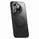 For Huawei Pura 70 Pro Frosted 360 Rotating Holder Magnetic Full Coverage Shockproof Phone Case(Black) - 1