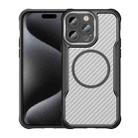 For iPhone 15 Pro Carbon Fiber Texture MagSafe Translucent Phone Case(Black) - 1