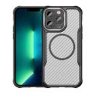 For iPhone 13 Pro Max Carbon Fiber Texture MagSafe Translucent Phone Case(Black) - 1