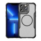 For iPhone 13 Pro Carbon Fiber Texture MagSafe Translucent Phone Case(Black) - 1