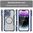 For iPhone 12 Pro Max Carbon Fiber Texture MagSafe Translucent Phone Case(Blue) - 2