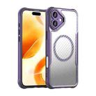 For iPhone 16 Plus Carbon Fiber Texture MagSafe Translucent Phone Case(Purple) - 2